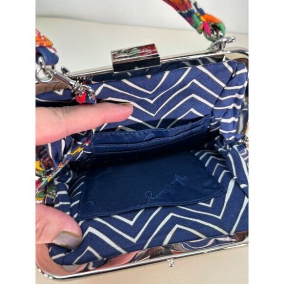 Vera Bradley Cotton Carson Mini Shoulder Bag With Vibrant Floral Paisley Pattern - Picture 9 of 12